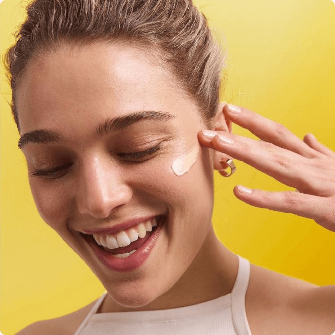 2025 consumer product division brand garnier woman applying cream blonde hair