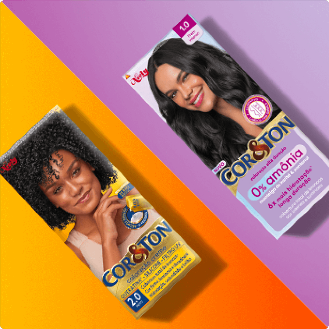 2025 Consumer Product Division Niely brand orange and purple bakgroung with croston hair color