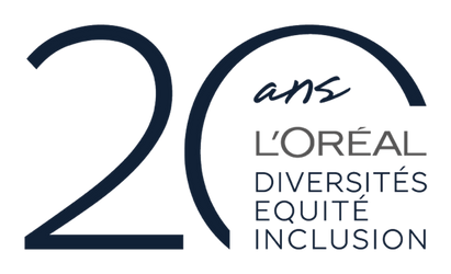 Logo von Loreal für 20 Jahre Diversität, Gleichberechtigung und Inklusion