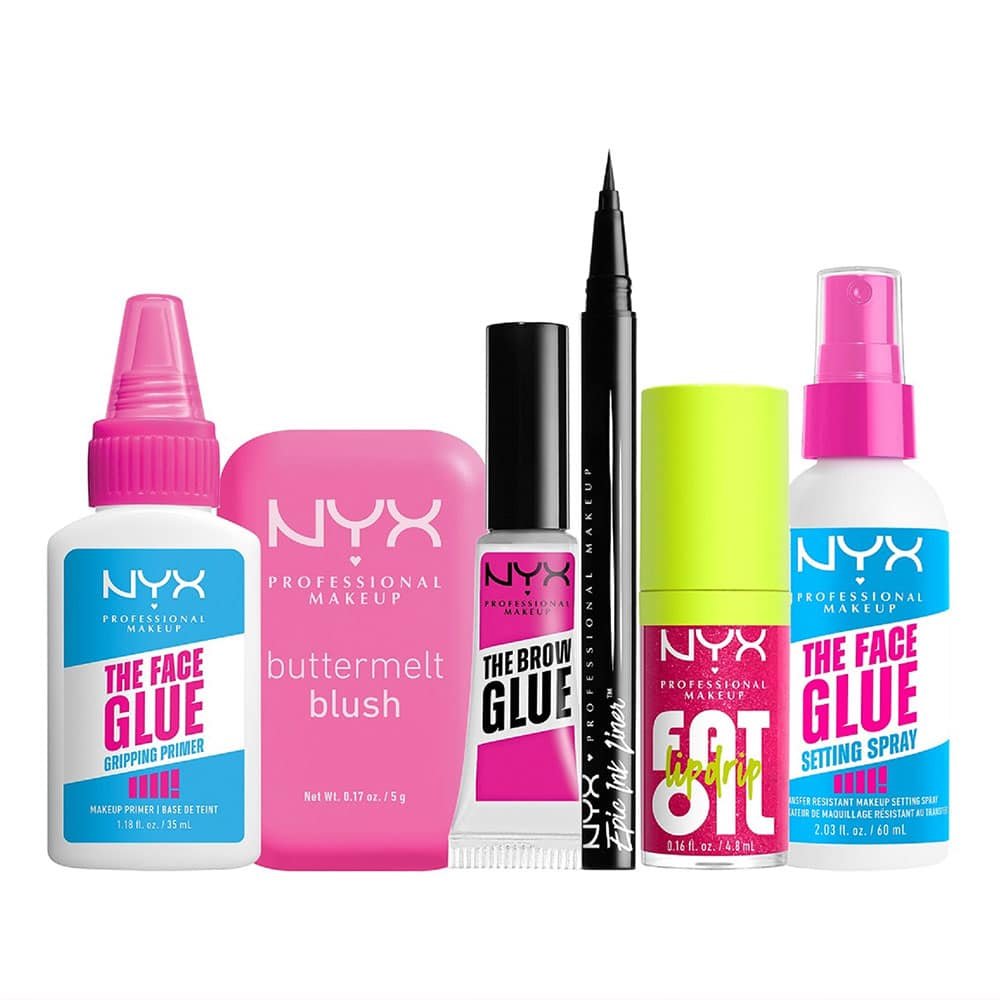 מגוון מוצרי איפור של המותג NYX