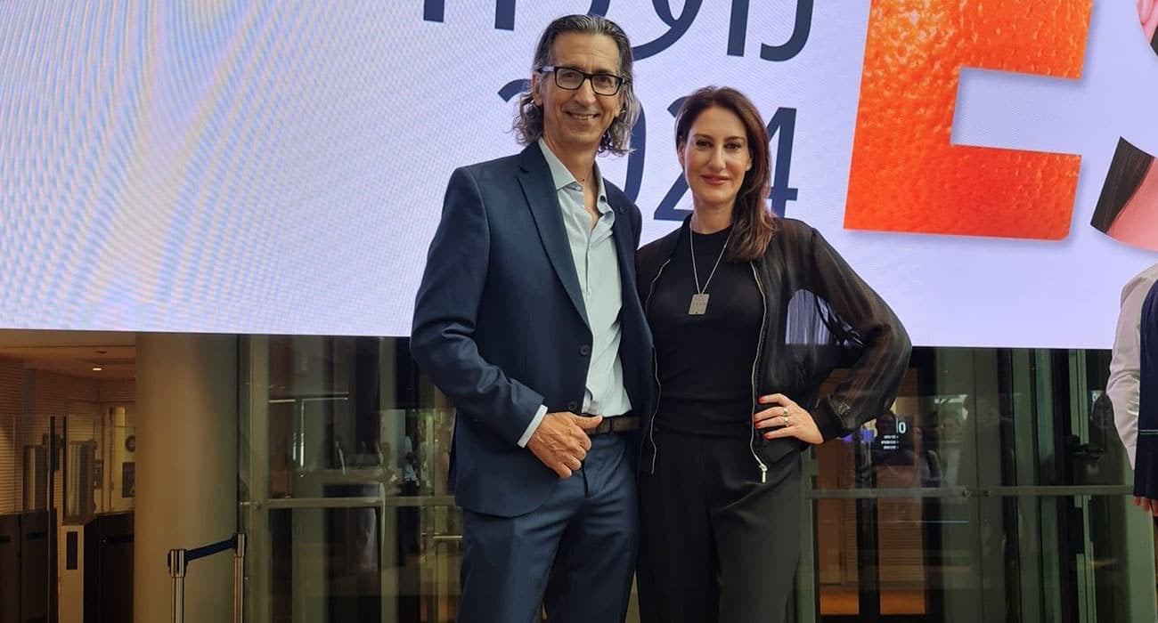 אלי שגיב, ואריאלה יערי באירוכ קבלת פרס דירוג ESG