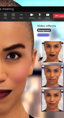 aplicacion maybelline beauty en microsoft teams card